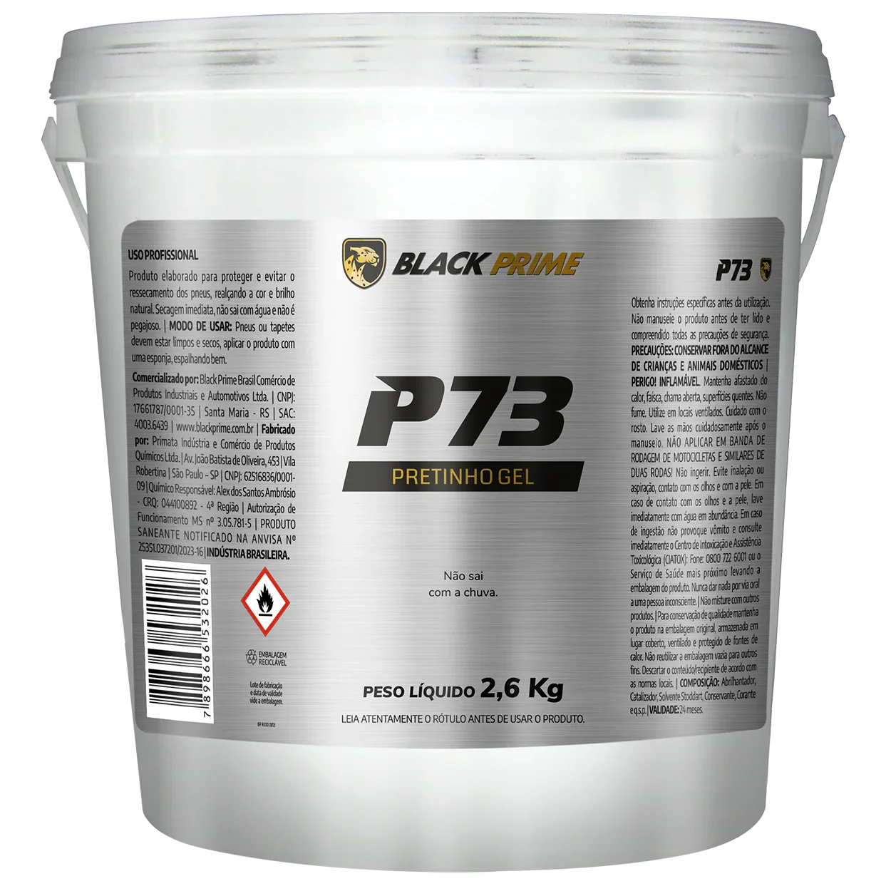 Renovador de Neumáticos Gel P73 Black Prime 2,6kg