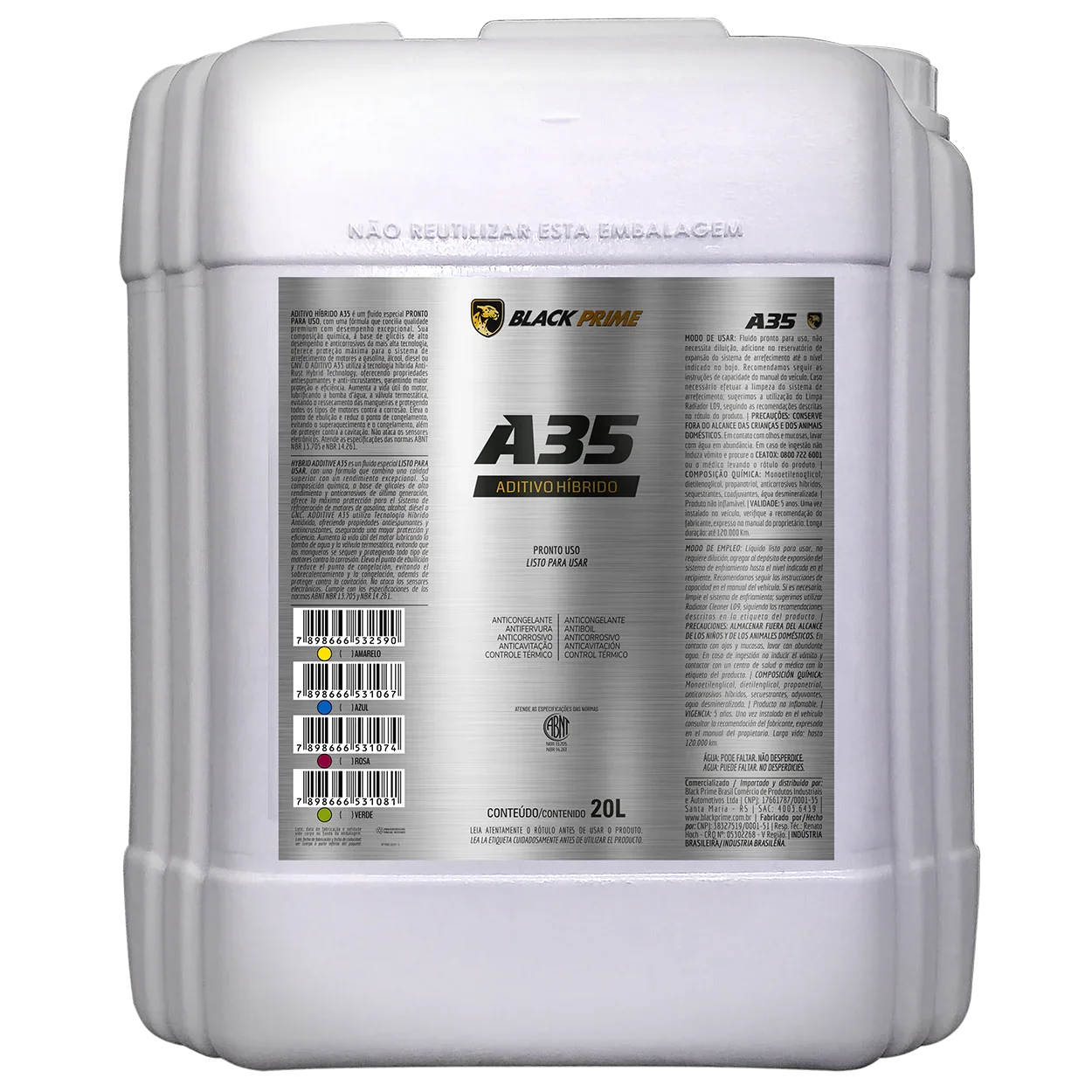 Aditivo A35 Listo para Usar Black Prime Azul 20 L