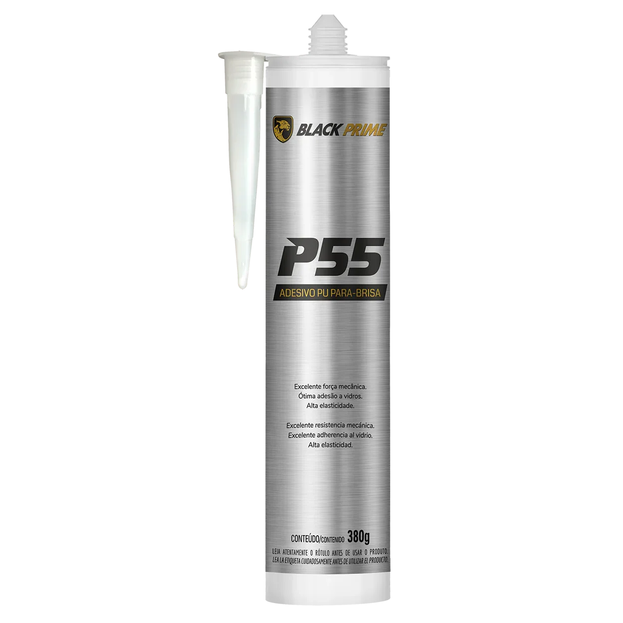 Adhesivo De PU Parabrisas P55 Black Prime Negro 380g