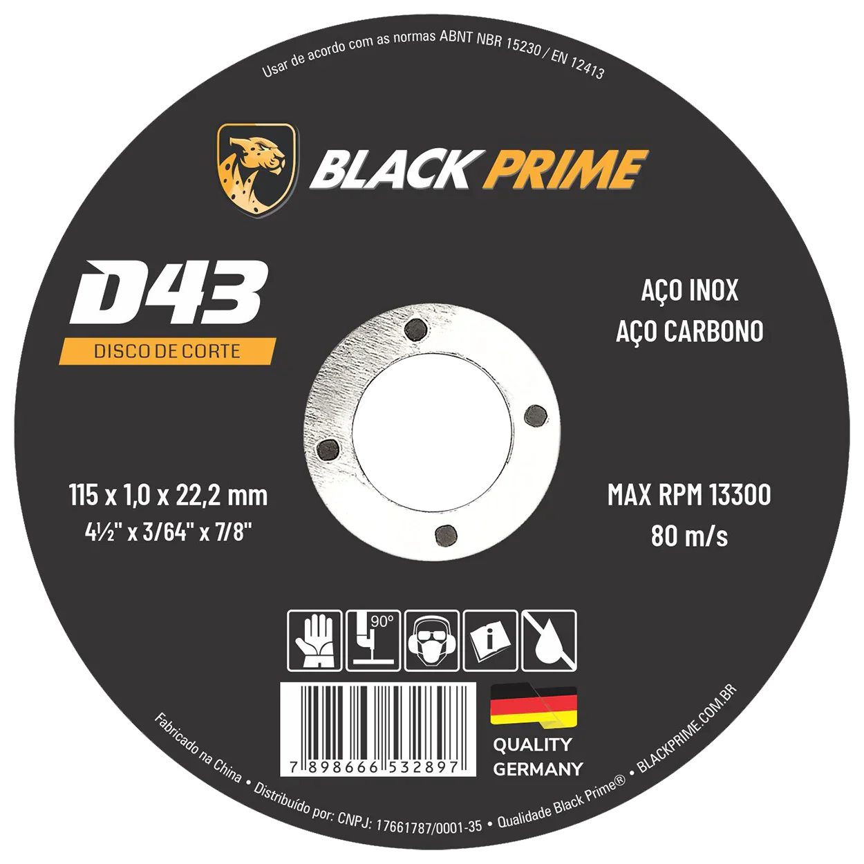 Disco de Corte D43 Black Prime 115 x 1,0 x 22,2