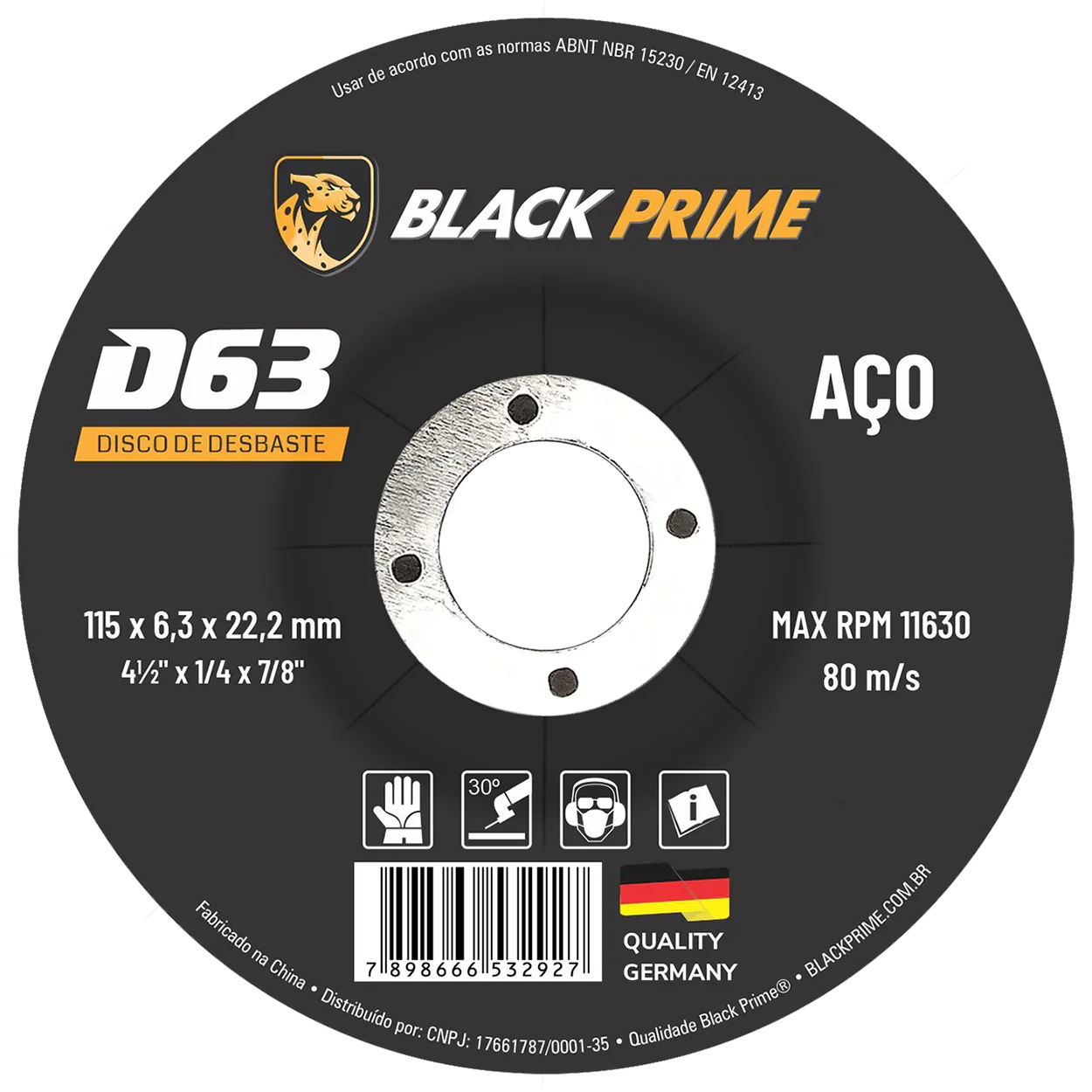 Disco de Desbaste D63 Black Prime 115 x 6,3 x 22,2