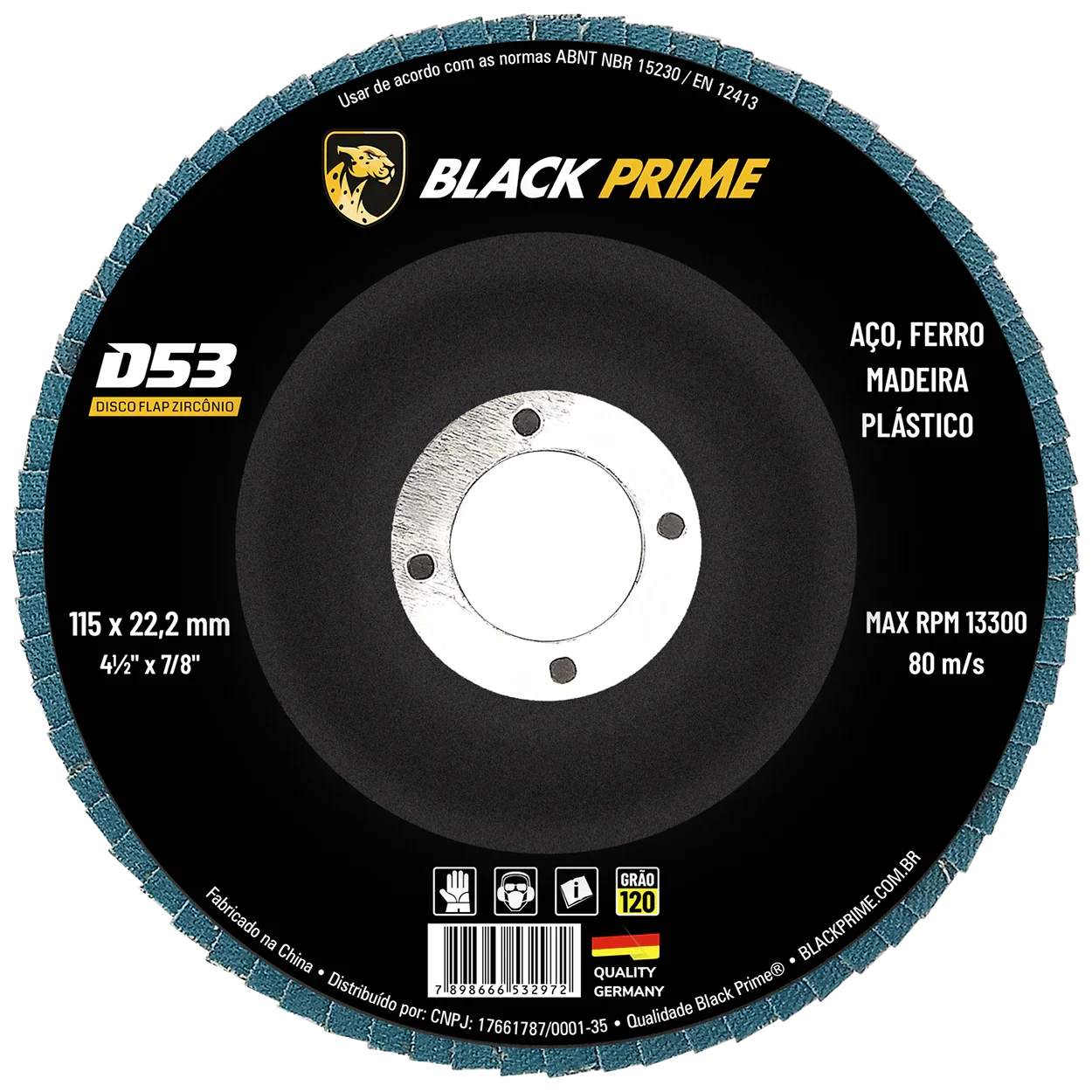 Disco Flap D53 Black Prime Zirconio 4.1/2 Gr120