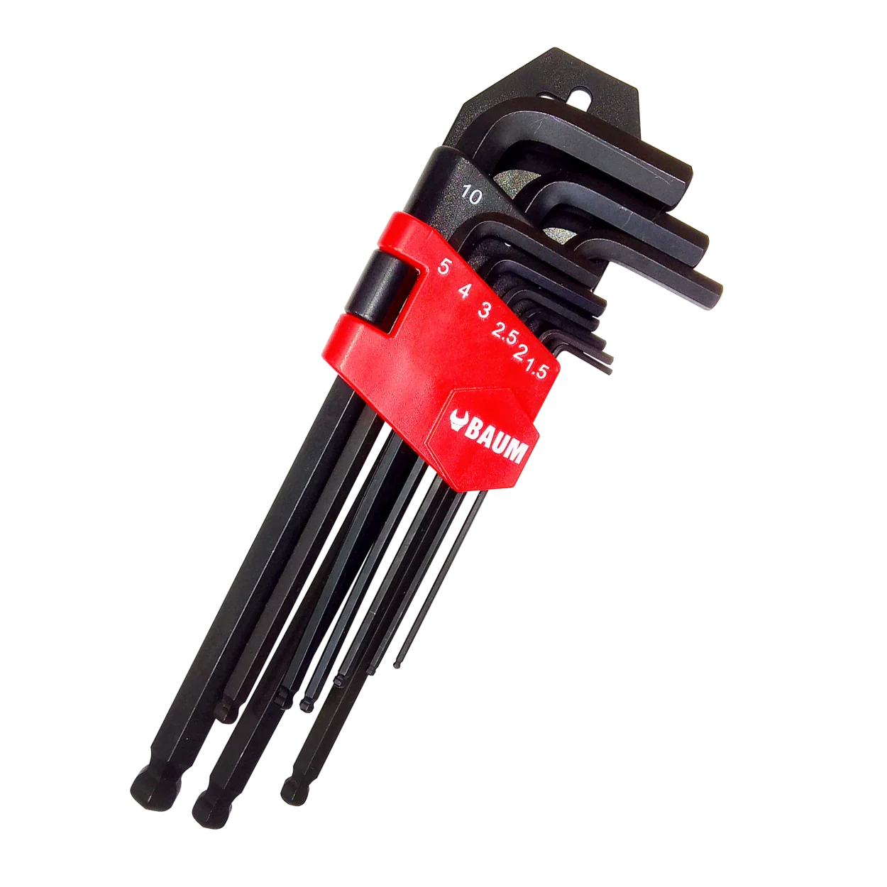 Juego de Llaves Allen Largas 1.5 a 10 mm Baum – 9 piezas
