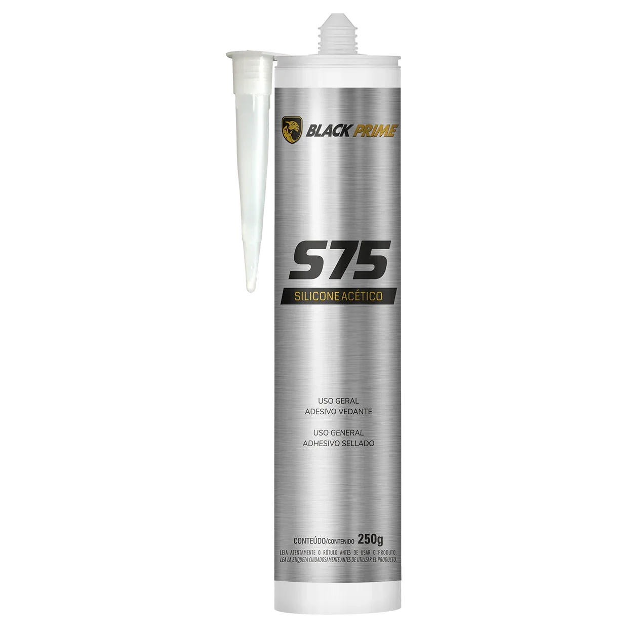 Adhesivo De Silicona Acética S75 Black Prime Blanco 250g